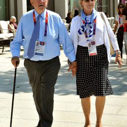 Constantino y Ana María de Grecia en el Parque Olímpico de Londres 2012