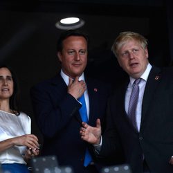 Boris Johnson y su mujer con David Cameron en la ceremonia de inauguración de los Juegos Olímpicos de Londres 2012