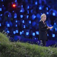 JK Rowling en la ceremonia de inauguración de los Juegos Olímpicos