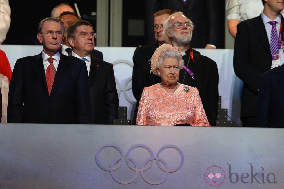 La Reina Isabel II en la ceremonia de inauguración de los Juegos Olímpicos