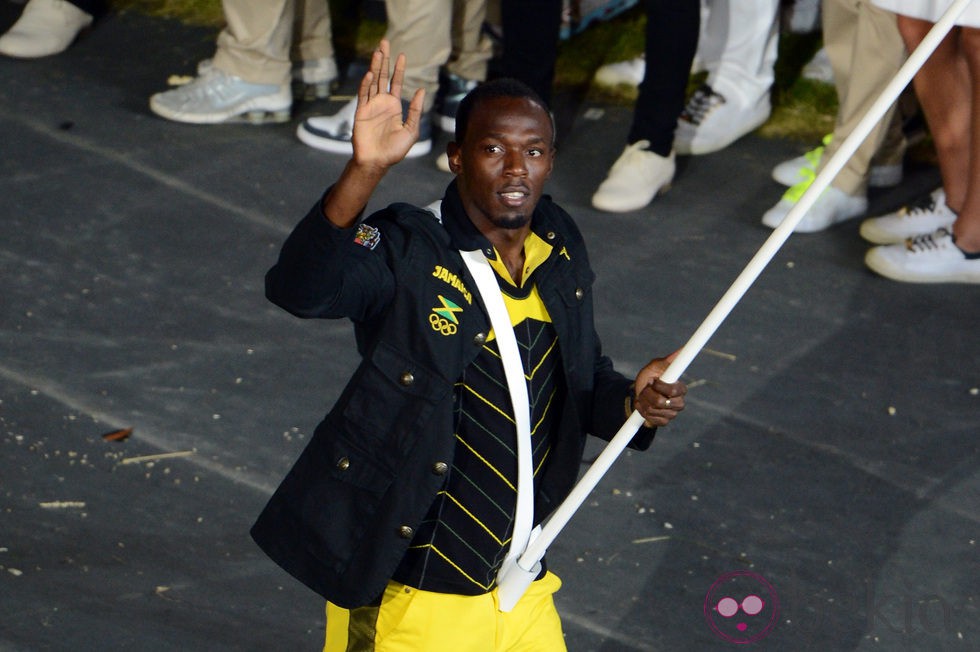 Usain Bolt en la ceremonia de apertura de Londres 2012
