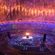 Fuegos artificiales en el estadio olímpico durante la inauguración de los Juegos Olímpicos