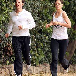 Tom Cruise y Katie Holmes haciendo deporte juntos