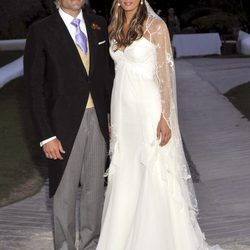 Santiago Cañizares y Mayte García el día de su boda
