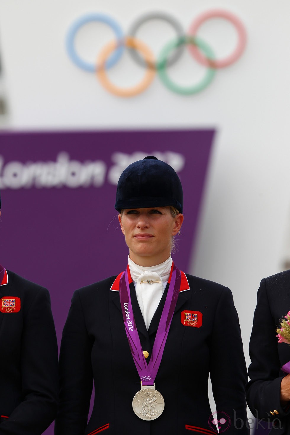 Zara Phillips con la medalla de plata de hípica en Londres 2012