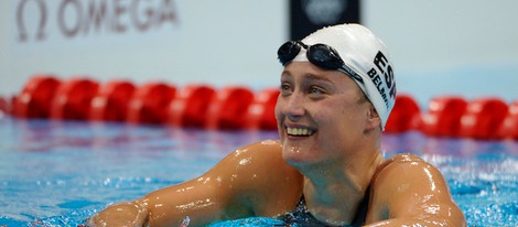 Mirea Belmonte tras los 200 metros mariposa en los Juegos Olímpicos de Londres 2012