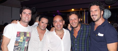 Juan Peña, Kike Sarasola y Carlos Marrero en una fiesta organizada en Ibiza