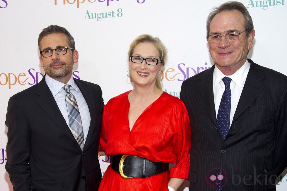 Meryl Streep, Steve Carell y Tommy Lee Jones en la premiere de 'Hope Springs' en Nueva York