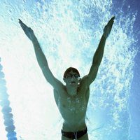 Imagen submarina de Michael Phelps nadando en 2003