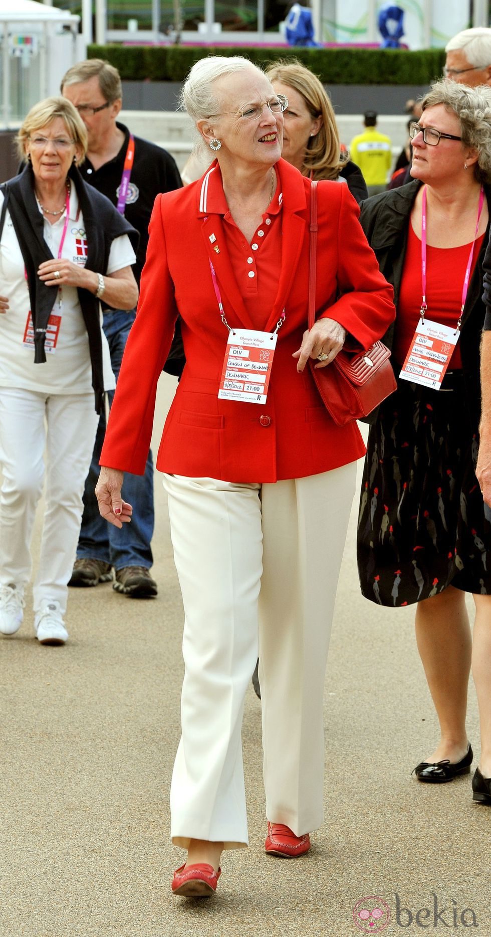 Margarita de Dinamarca visita la villa olímpica de Londres 2012
