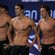 Jason Lezak, Michael Phelps y Ryan Lochte con el torso desnudo