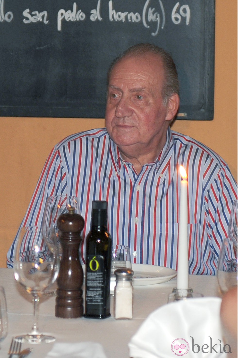 El Rey Juan Carlos, durante su cena con Rafa Nadal