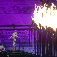 Kate Moss en la ceremonia de clausura de los Juegos Olímpicos