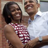 Barack y Michelle Obama, muy cómplices durante un acto de la campaña electoral