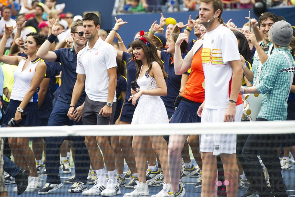 Carly Rae Jepsen y Novak Djokovic en el US Open 2012