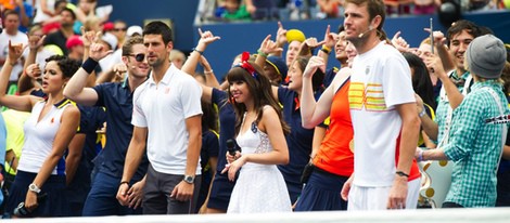 Carly Rae Jepsen y Novak Djokovic en el US Open 2012
