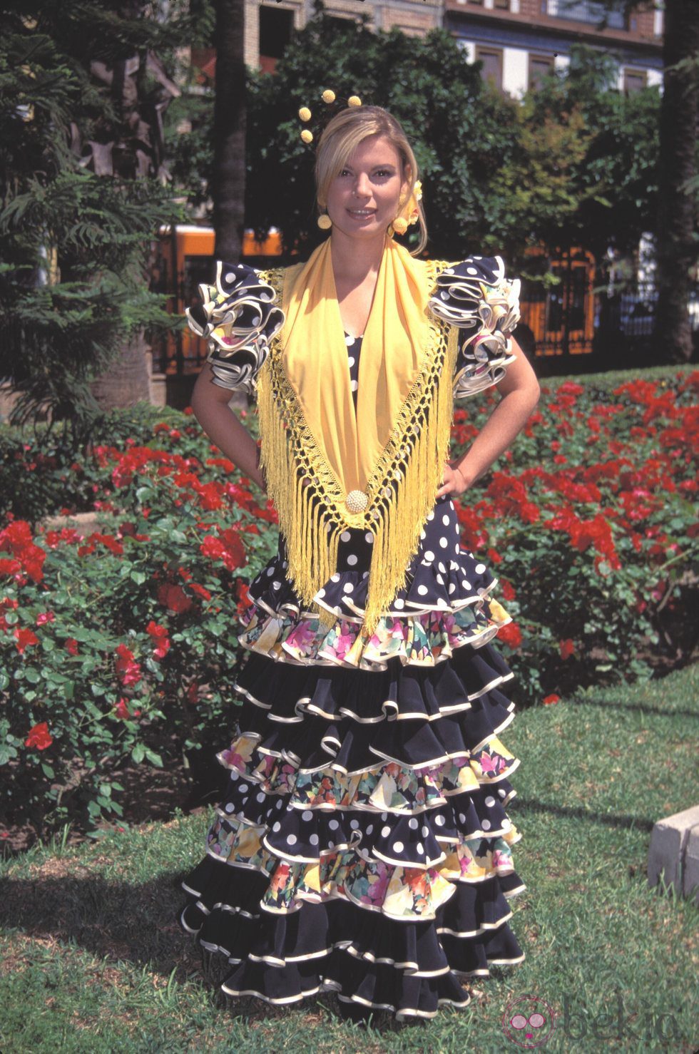 Terelu Campos vestida de flamenca durante su juventud
