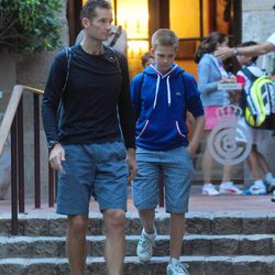 Iñaki y Juan Urdangarín a la salida del Real Club de Tenis Barcelona