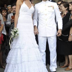 Toño Sanchís y Lorena Romero en su boda