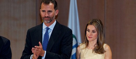 Los Príncipes de Asturias durante un acto oficial en Salamanca