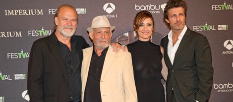 Lluís Homar, Pepe Sancho, Nathalie Poza y Jesús Olmedo en el estreno de 'Imperium' en el FesTVal de Vitoria 2012