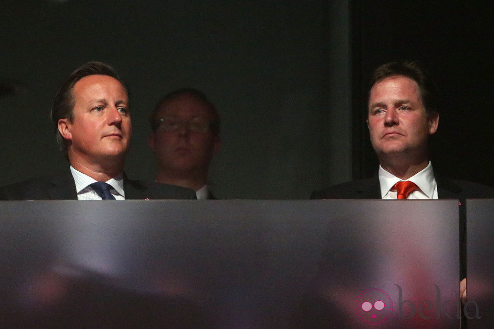 David Cameron y Nick Clegg en la clausura de los Juegos Paralímpicos de Londres 2012