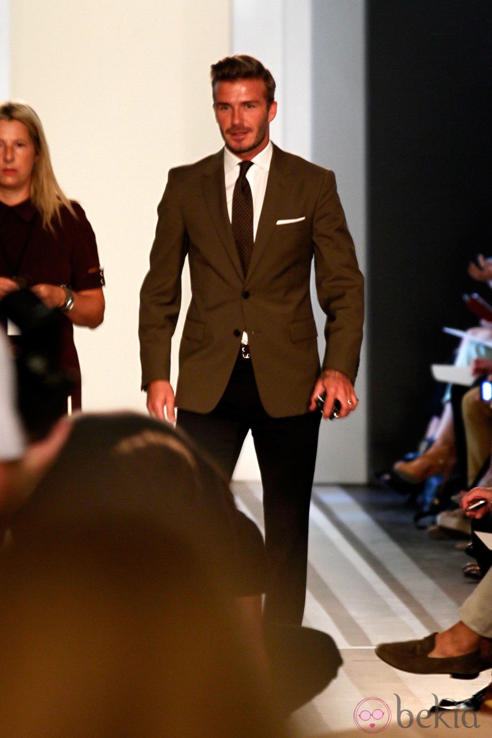 David Beckham en el desfile de Victoria Beckham de la Semana de la Moda de Nueva York