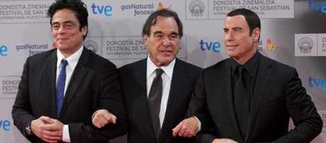 Benicio del Toro, Oliver Stone y John Travolta en el Festival de Cine de San Sebastián 2012
