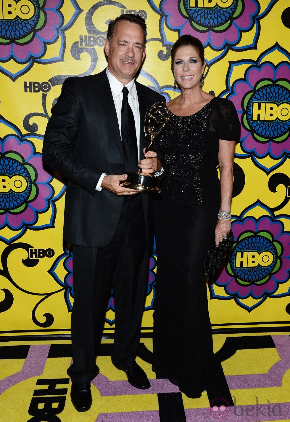 Tom Hanks y su mujer Rita Wilson en la fiesta de la HBO tras los Emmy 2012