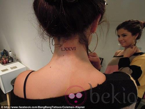 Selena Gomez con su nuevo tatuaje