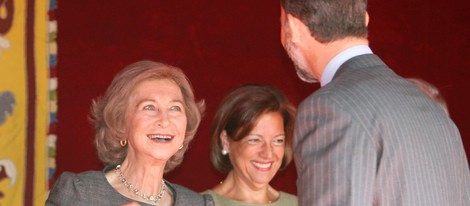 La Reina Sofía recibe la visita del Príncipe Felipe en el Día de la Banderita 2012
