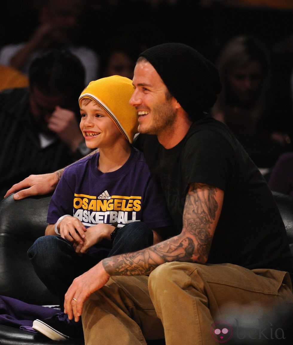 David Beckham y su hijo Romeo