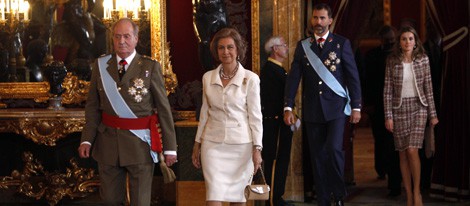 Los Reyes y los Príncipes en la recepción por el Día de la Hispanidad 2012