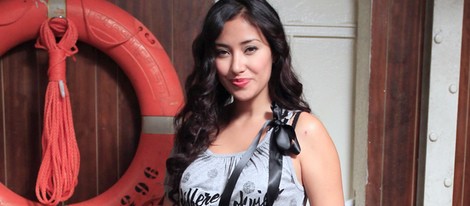 Giselle Calderón en la presentación de la tercera temporada de 'El Barco'