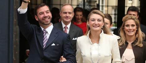 Guillermo de Luxemburgo y Stéphanie de Lannoy en su boda civil