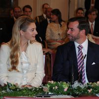 Guillermo de Luxemburgo y Stéphanie de Lannoy durante su boda civil