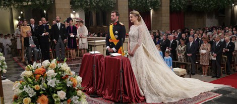 Guillermo de Luxemburgo y Stéphanie de Lannoy en su boda religiosa