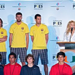 Shakira pronuncia un discurso junto a Busquets, Piqué y Puyol en Miami
