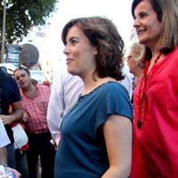 Soraya Sáenz de Santamaría presume de embarazo en la corrida de toros de José Tomás en Huelva