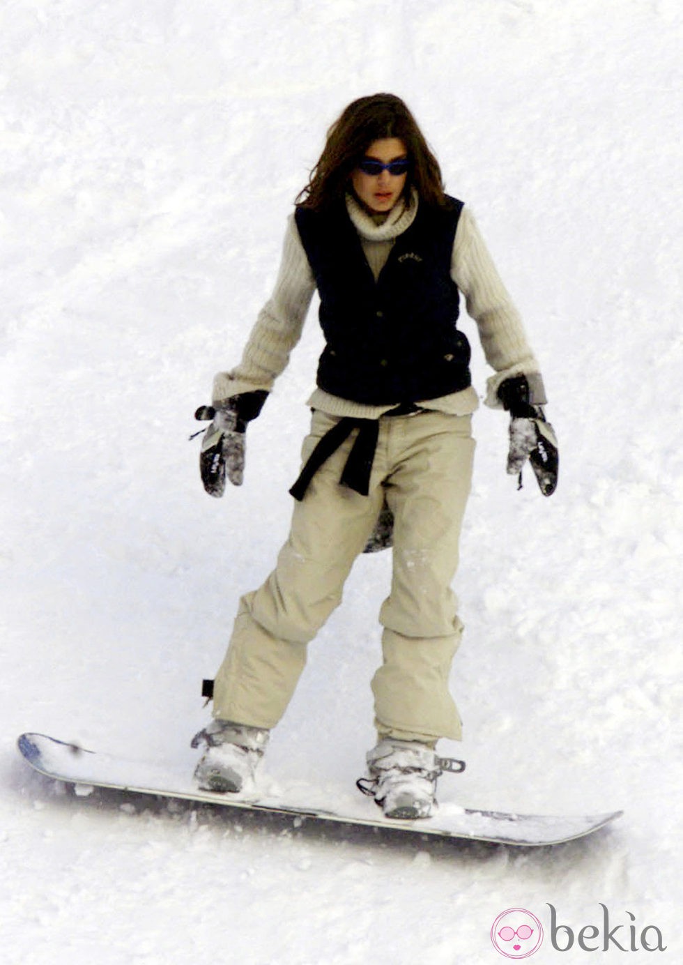 Carlota Casiraghi esquiando en Zurs en 2001