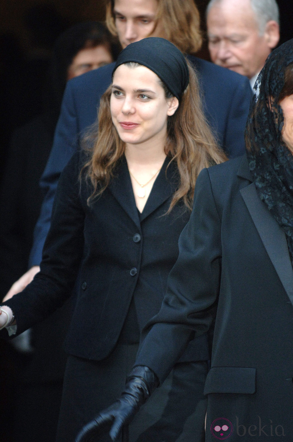 Carlota Casiraghi en los funerales del Papa Juan Pablo II en 2005