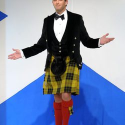 Donald Trump Jr. desfilando con una 'kilt' en el 9th desfile de faldas escocesas