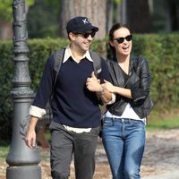 Olivia Wilde y Jason Sudeikis muy sonrientes en Roma