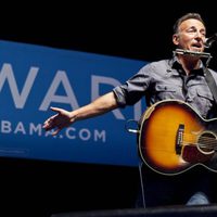 Bruce Springsteen en un evento para la campaña de Barack Obama