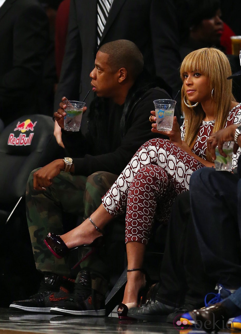 Beyonce y Jay-Z en un partido de la NBA