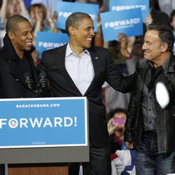 Barack Obama con Jay-Z y Bruce Springsteen