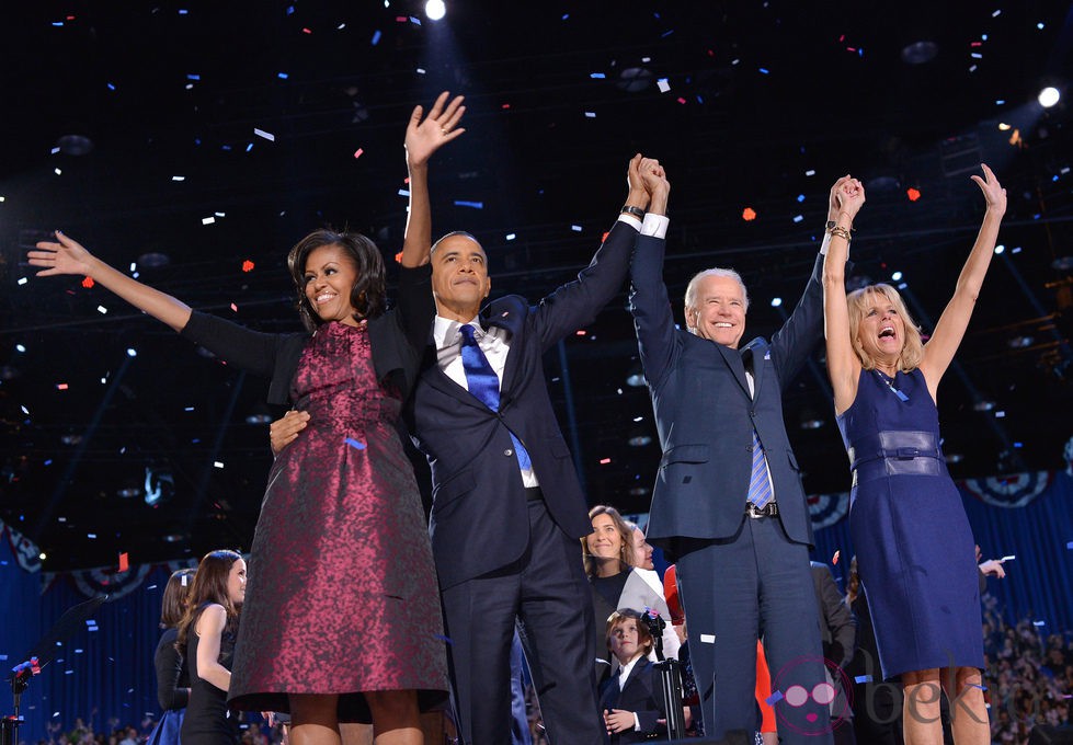 Barack y Michelle Obama junto al vicepresidente Joe y Jill Biden