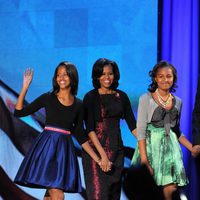 La familia Obama al completo celebrando la victoria de Barack