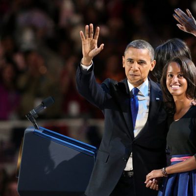 Barack Obama celebra junto a su familia su reelección como Presidente