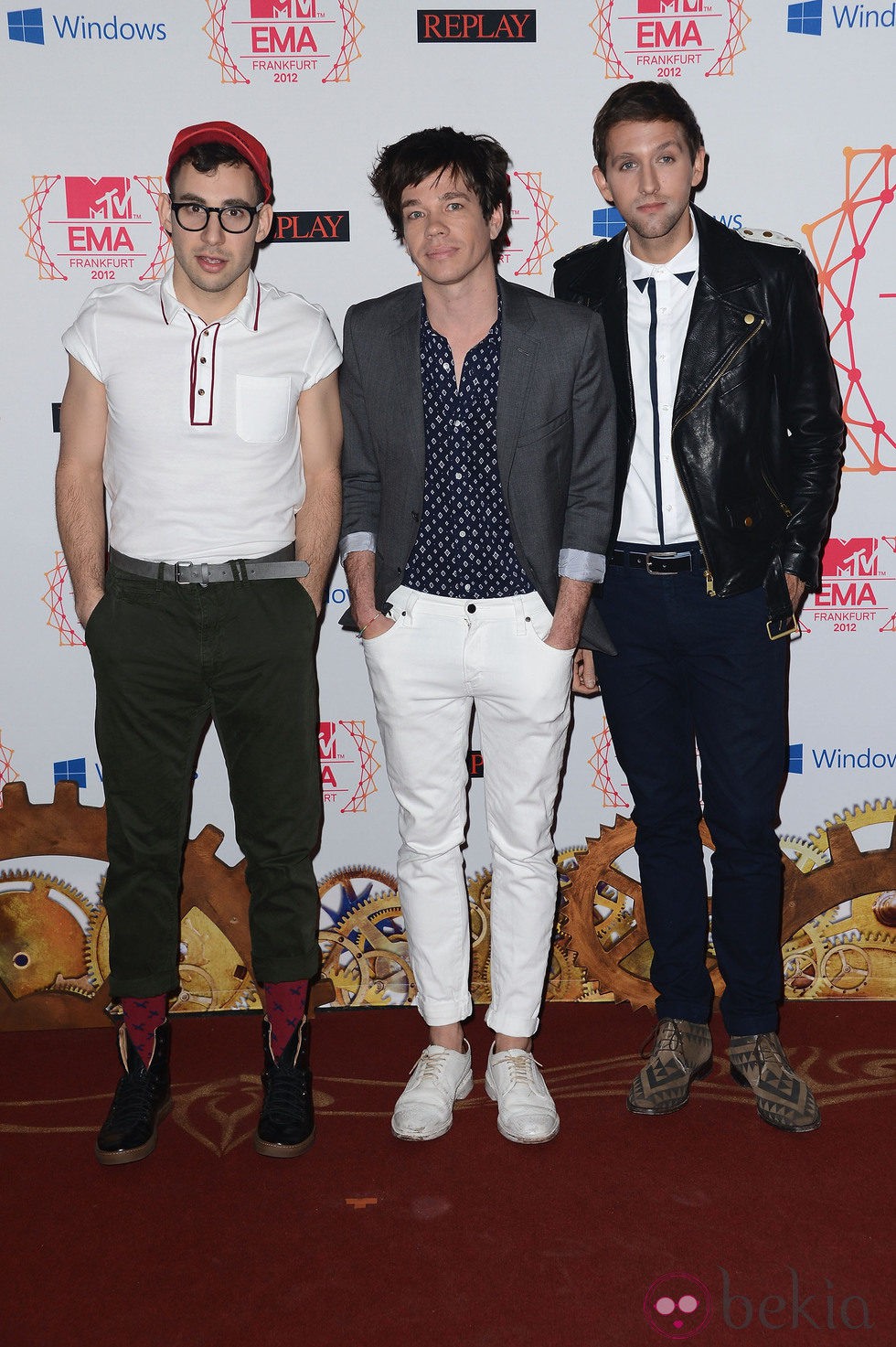 Andrew Dost, Jack Antonoff y Nate Ruess, de Fun, en los MTV EMA 2012
